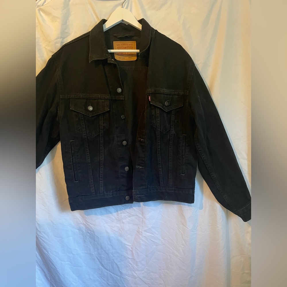 Levi's Vintage 90s Black Denim Jean Trucker Jacket Men's S Women's M